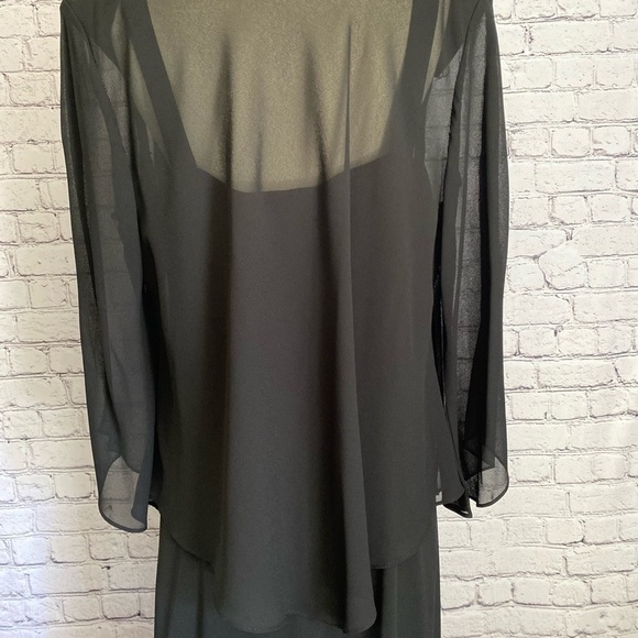 R&M Richards Black Evening Dress with Jacket Sz 18W - Picture 10 of 14